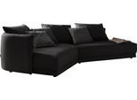 Ecksofa DESIGNWERK "New York L-Form, anmutendes Designsofa", schwarz (charcoal), B:333cm T:179cm, 100% Polyester, Sofas, Ecksofa, mit moderner R&ung im Rücken