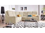 Ecksofa SIT & MORE "Boccaccio L-Form", beige (creme), B:265cm H:104cm T:215cm, Kunstleder SOFTLUX;Luxus-Microfaser (90% Polyester, 10% Polyamid);Flachgewebe (100% Polyester), Sofas, Ecksofa, mit Federkern und Kopfteilverstellung, wahlweise mit Bettfunktion