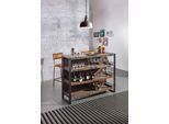 Barschrank GUTMANN FACTORY "Titan", braun (antikbraun), B:140cm H:105cm T:52cm, Massivholz, Metall, Schränke, Barschrank