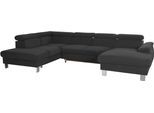 COTTA Polstergarnitur »Komaris U-Form«, (Set), Set bestehend aus: Wohnlandschaft mit Kopfteilverstellung & Hocker