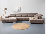 COTTA Wohnlandschaft »Orion U-Form«, mit Kopfteilverstellung & 6 Nierenkissen