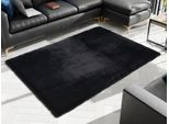 Hochflor-Teppich OCI DIE TEPPICHMARKE "ROCKY SOFT", schwarz, B:200cm H:35mm L:290cm, Polyester, Teppiche, Kunstfell, weich, kuschelig, maschinell gewebt, Kaninchen Haptik