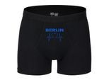 multifanshop Herren Boxer Short - Berlin blau - Herzschlag - Druck blau - Unterwäsche
