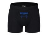 multifanshop Herren Boxer Short - Bielefeld - Herzschlag - Druck blau - Unterwäsche