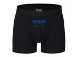 multifanshop Herren Boxer Short - Schalke - Herzschlag - Druck blau - Unterwäsche