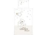 Xxxl Babybettwäsche , Braun, Weiß, Beige , Textil , 100x135 cm , Oeko-Tex® Standard 100 , atmungsaktiv , Schlafen, Babybettausstattung, Babybettwäsche