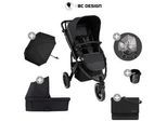 ABC Design (6Er Set) Sommer Aktion , Schwarz , Textil , 6-teilig , 65x122x95 cm , EN 1888 , Baby on Tour, Kinderwagen, Kombikinderwagen