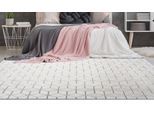 Teppich ME GUSTA "Vivica 100" Gr. 2, grau (taupe, weiß), B:80cm H:20mm L:150cm, Kunstfaser, Teppiche, Teppich, besonders weich durch Microfaser, Wohnzimmer
