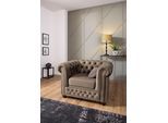Chesterfield-Sessel HOME AFFAIRE "New Castle Sessel", grau (taupe), B:104cm H:72cm T:86cm, Sessel, hochwertige Knopfheftung, B/T/H: 104/86/72 cm