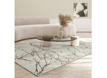Teppich THE CARPET "Mila", beige (creme), B:80cm H:8mm L:150cm, Polyester, Teppiche, Teppich, moderner Wohnzimmer Teppich elegant glänzender Flor