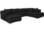 Wohnlandschaft HOME AFFAIRE "Acra U-Form", grau (anthrazit), B:325cm H:83cm T:229cm, 100% Polyester, Sofas, Wohnlandschaft, mit Bettfunktion und Bettkasten, in Mattenoptik