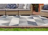 Teppich CALO-DELUXE "Rico 405" Gr. 4, grau (grau, creme), B:160cm H:10mm L:230cm, Kunstfaser, Teppiche, Teppich, In- und Outdoor geeignet, pflegeleicht, Wohnzimmer