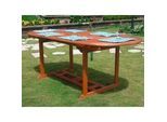 Gardenson Gartentisch , Braun , Holz , Eukalyptusholz , Hartholz , oval , eckig , 90x74x150-200 cm , ausziehbar, gastro- und objekttauglich, lichtecht, regenabweisend, Schirmloch, UV-beständig, wetterbeständig , Gartenmöbel, Gartentische, Gartentische ausziehbar