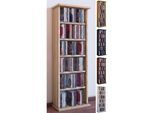 VCM CD Regal Holz CD Regal mit Platz für 150 CDs oder 65 DVDs oder 36-Videos Maße: H. 92 x B. 31 x T. 18 cm elegantes DVD Regal stehend Blu ray Regal fürs Wohnzimmer CD Regal Vostan