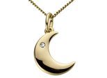 Kettenanhänger FIRETTI "Schmuck Geschenk Gold 333 Halsschmuck Anhänger für Halskette Mond", gold (gelbgold, 333, weiß, wweiß), Schmuckanhänger, Damen, 0,01 P2 = erkennbare Einschlüsse, Diamanten Gelbgold 333, 0,5 g, Diamanten, Gelbgold 333, Kettenanhänger, mit Brillant
