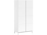 Kleiderschrank VIPACK "in modernem Design, Türen mit Profilfräsung, pflegeleichter Oberfläche", weiß, B:98,7cm H:196,2cm T:57,8cm, Schränke, Kleiderschrank, mit 2 Drehtüren inkl. Soft-Close, Wäschefächer, Ausf. weiß lackiert