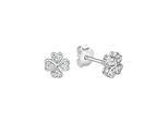 Paar Ohrstecker VIVANCE "925 Sterling Silber rhodiniert Zirkonia", weiß (weiß, weiß), Ohrringe, Damen, one-size, Silber 925 (Sterlingsilber)