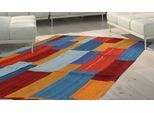 Teppich KAYOOM "Radical 335", rot (rot, multi), B:200cm H:15mm L:290cm, Wolle, Teppiche, Teppich, Handgewebter Jacquard Kilim, hochwertige Materialmischung.