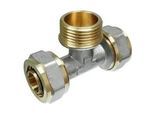 Schraubfitting-T-Stück mit Außengewinde 16 x 2,0 - 1/2'' - 16 x 2,0 mm für Alu-Mehrschicht-Verbundrohr