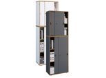 VCM Holz Büroschrank Ordner Aktenschrank Büromöbel Schrank Salia 5-fach Breite 60 cm Schiebetüren
