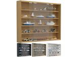 VCM Glasvitrine hängend Vitrine Glas mit ESG-Sicherheitsglas Maße ca. H. H. 60 x B. 77 x T. 10 cm Hängevitrine Glas Modern und platzsparend Glas Vitrinenschrank - Agisa L