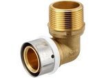 Pressfitting-Winkel 90° - 40 x 3,5 mm - 1 1/4 Zoll Außengewinde für MV-Rohr
