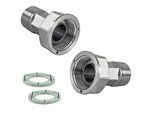 1 Satz Wasserzählerverschraubung 1/2'' AG x 3/4'' IG Überwurf flachdichtend - Messing verchromt