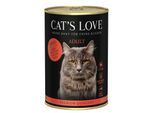 CAT'S LOVE Nassfutter Katze Adult Rind pur 12x400 g