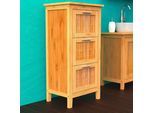 Unterschrank EISL "Bambus", beige (bambusfarben), B:42cm H:82cm T:31cm, Bambus, Schränke, Unterschrank, Badschrank schmal mit 3 Schubladen