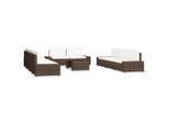 vidaXL 10-tlg. Garten-Lounge-Set Poly Rattan Braun