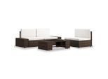 vidaXL 4-tlg. Garten-Lounge-Set Poly Rattan Braun