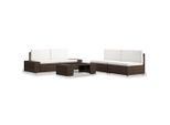 vidaXL 5-tlg. Garten-Lounge-Set Poly Rattan Braun