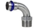 Press-Bogen 90° - 22 mm - 3/4 Zoll AG - für Edelstahlrohre - DVGW-zertifiziert - für V-Kontur