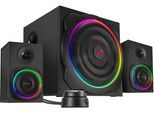Speedlink 2.1 Soundsystem »GRAVITY CARBON RGB Subwoofer System aus Holz mit Bluetooth«, 60 W RMS, 120 W Spitzenleistung,...