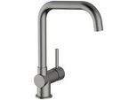 Spültischmischer Nevado rund mit Schwenkauslauf, Ausladung 192 mm, brushed nickel - 93 251 93