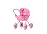 Chipolino Puppenwagen Daisy klappbar, Sonnendach, vier große Räder, ab 3 Jahren rosa