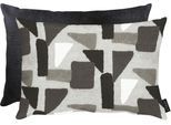 Dekokissen APELT "Tablo" Gr. 1, grau (grau, schwarz, gemustert), B:35cm H:5cm L:50cm, Baumwolle, Polyester, Dekokissen_Sitzkissen_Kissenhüllen, Wendekissenhülle mit Füllung, 1 Stück