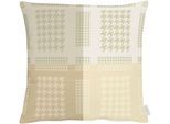 Dekokissen APELT "Alexis" Gr. 1, beige (natur, gemustert), B:48cm H:5cm L:48cm, Polyester, Dekokissen_Sitzkissen_Kissenhüllen, Kissenhülle mit Füllung, 1 Stück