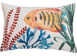 Dekokissen DONE. "Orange Fish", bunt (mehrfarbig), B:40cm L:60cm, Polyester, Dekokissen_Sitzkissen_Kissenhüllen, Vorderseitig bedruckte Kissenhülle in auffälligen Farben