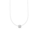 Kette mit Anhänger BRUNO BANANI "Schmuck Geschenk Silber 925 Halsschmuck Halskette Stein Gold o. Silber", bunt (silberfarben, weiß), Halsketten, Damen, Nylon Silber 925 (Sterlingsilber), L: 45, Nylon, Silber 925 (Sterlingsilber), mit Zirkonia (synth.)