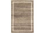 Teppich "Good Times, LAGERRÄUMUNG", braun (hellbraun, beige), B:66cm H:13mm L:91cm, Polypropylen (PP), MYFLAIR MÖBEL & ACCESSOIRES, Teppiche, Teppich, Kurzflor, gewebt, melierte Optik, mit Bordüre
