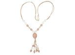 Lange Kette "Marbelle", Damen, Gr. onesize, Metall, rosa, COLLEZIONE ALESSANDRO, Basic, Halsketten, echte Steine an hochwertigem Band