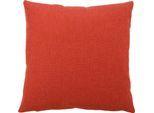 Dekokissen GÖZZE "Milano", rot (rot, unifarben), B:40cm L:40cm, Polyester, Dekokissen_Sitzkissen_Kissenhüllen, mit Reißverschluss, Kissenhüle ohne Füllung, 2 Stück