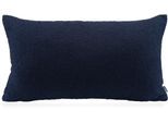Dekokissen H.O.C.K. "Fino", blau (dunkelblau, navy, unifarben), B:70cm H:10cm L:40cm, Obermaterial: 100% Polyester. Füllung: 100% Polyester, Dekokissen_Sitzkissen_Kissenhüllen, Teddy-Plüsch, wärmend, inkl. Füllung, Bezug mit Reißverschluss