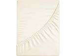 Spannbettlaken CASATEX "Jersey-Elasthan", beige (natur), 1 Stk., Jersey, 140-160x200-220 25cm, Jersey, Obermaterial: 96% Baumwolle, 4% Elasthan, Bettlaken, Spannbettlaken, mit Elasthan