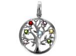 Kettenanhänger VIVANCE "925 Sterling Silber rhodiniert Lebensbaum", weiß, Schmuckanhänger, Damen, one-size, Silber 925 (Sterlingsilber), 4 g, Kettenanhänger