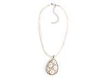 Kette mit Anhänger ALLGÄU REBELL "Henrike", Damen, Gr. onesize, PTFE-Kunststoff, weiß, Basic, Halsketten, mit schimmernden Glassteinen