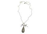 Lange Kette "Andria", Damen, Gr. onesize, Metall, silber, COLLEZIONE ALESSANDRO, Basic, Halsketten, mit großem Anhänger in Tropfenform
