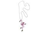 Lange Kette "Flamingo", Damen, Gr. onesize, Glas, pink, COLLEZIONE ALESSANDRO, Basic, Halsketten, mit großem Anhänger in Form eines Flamingos