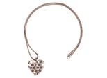 Kette mit Anhänger STEUER "Metal Herz rotgoldfarben gefüllt mit Kristall", rosa (rose), Halsketten, Damen, 74cm, Metall, L: 74 B: 40mm, B:40mm